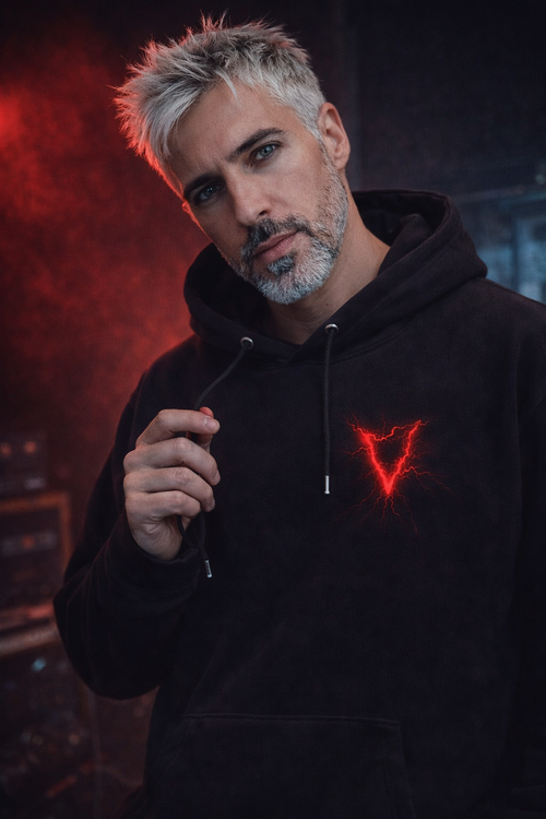 Hoodie Black-Vein – Sweat Rock Premium | Rock Runs In Us