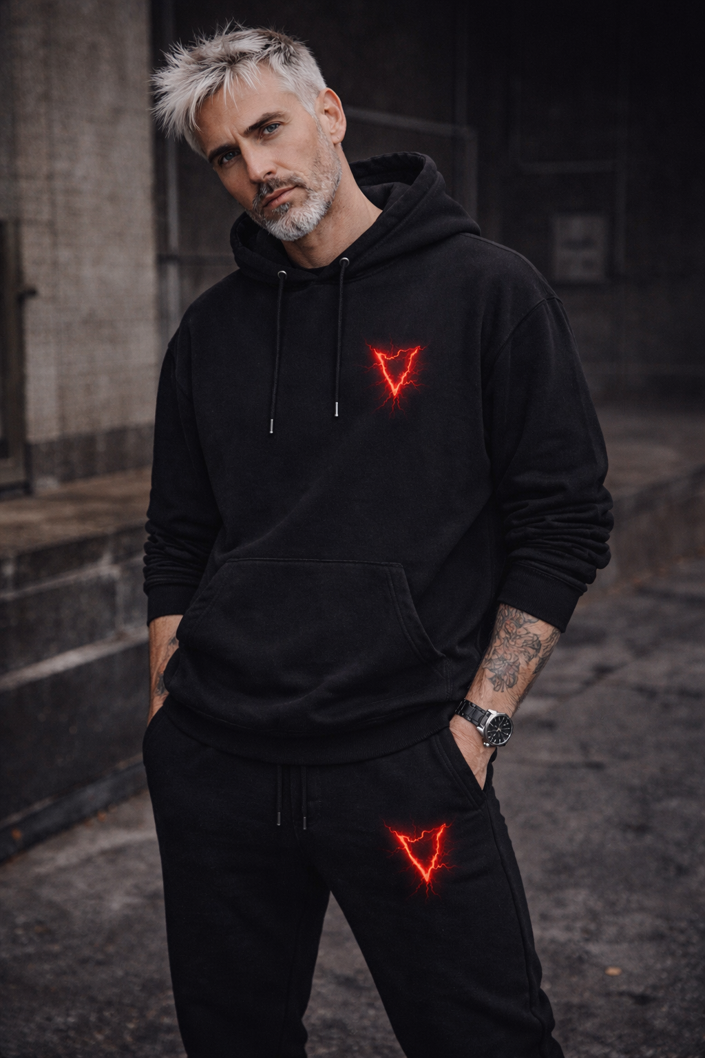 Jogging Noir Oversize Minimal – Black-Vein