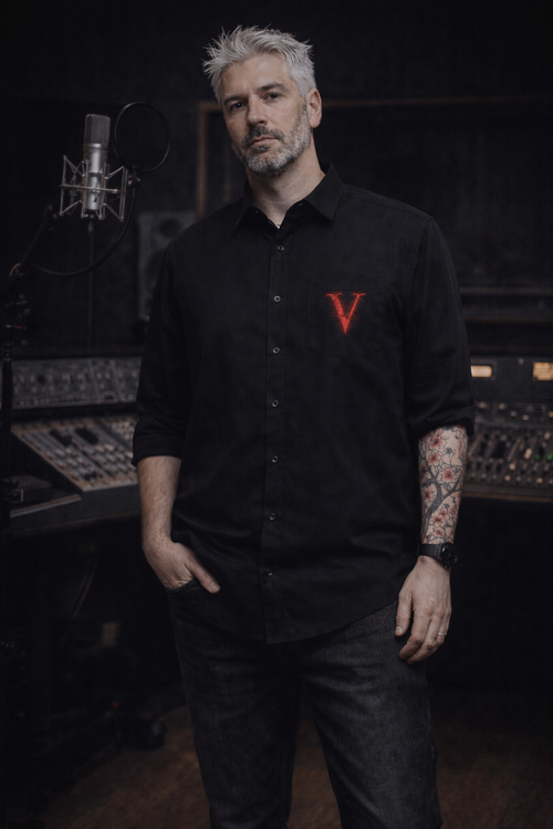 Chemise Noire Premium Black-Vein – Signature V Edition